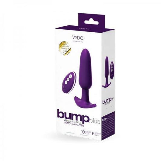 Bump Plus Rechargeable  Remote Control Anal Vibe Purple